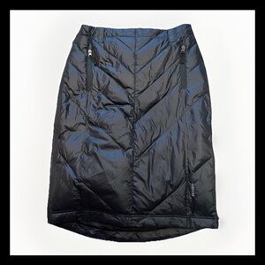 Skhoop Mina Mid Skirt Down Filled Womens Sz L Black Puffer Snow Sweden